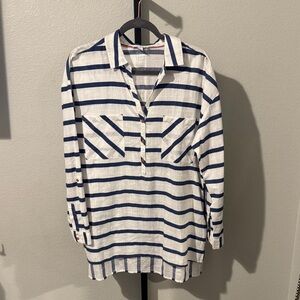 Beachy Navy and White Striped Shirt